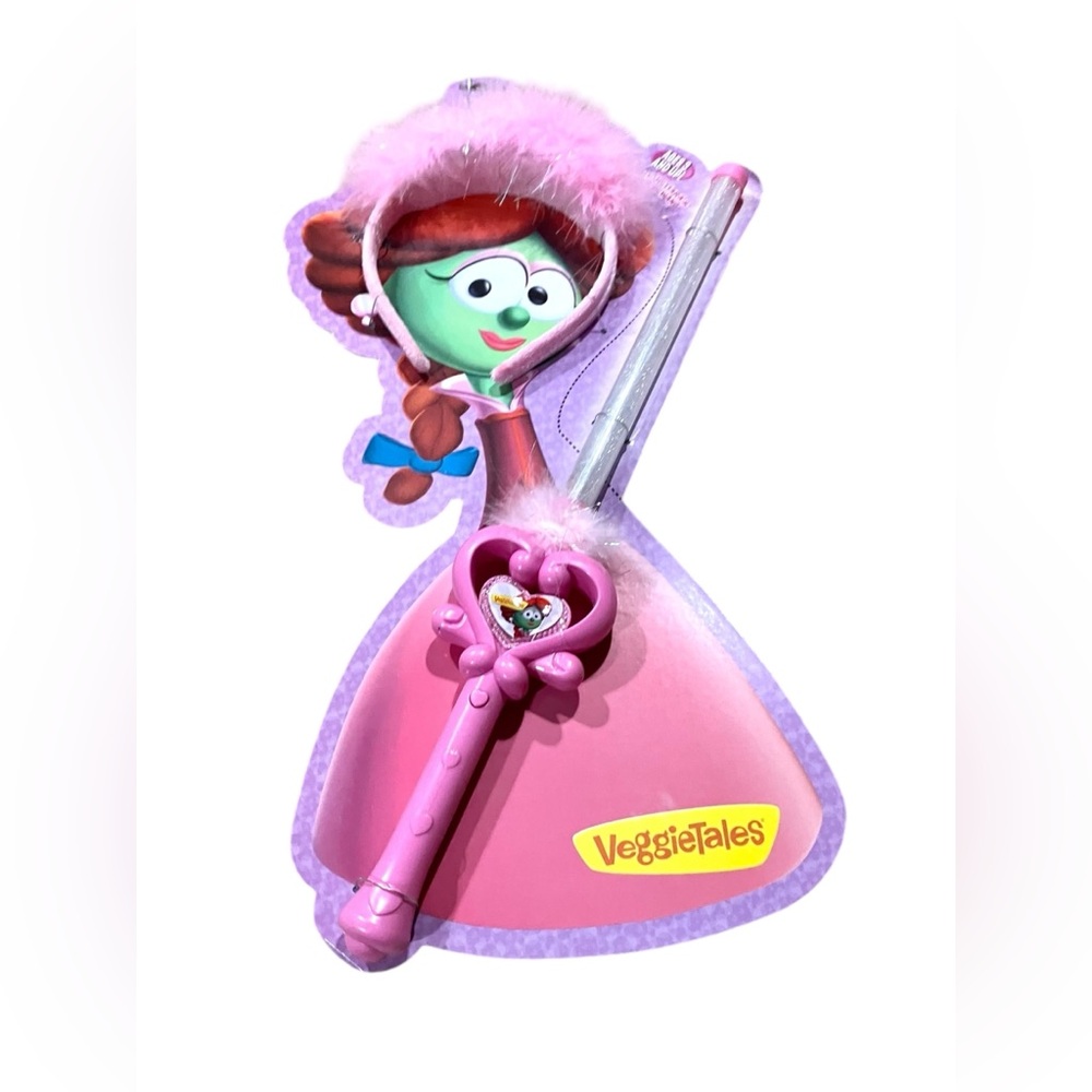 Veggietales Pink Princess Crown Tiara Light Up Wand Sweet Pea Beauty Petunia